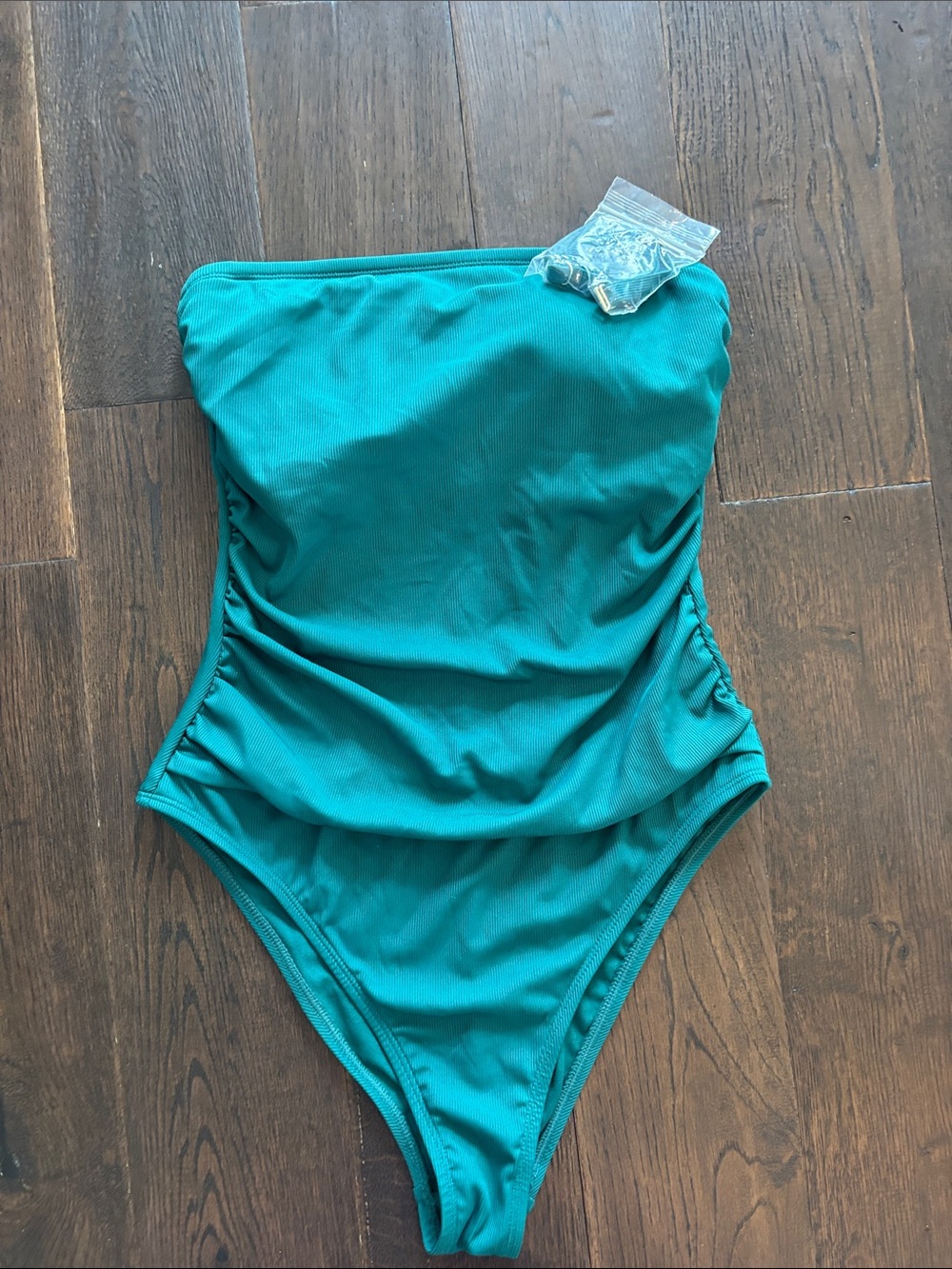 Womens Strapless One-Piece Swimsuit Teal